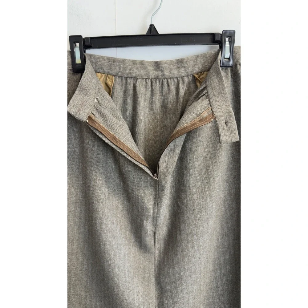 Vintage Rojean Brown Herringbone Skirt Suit Size S Crop Blazer A-Line Skirt USA